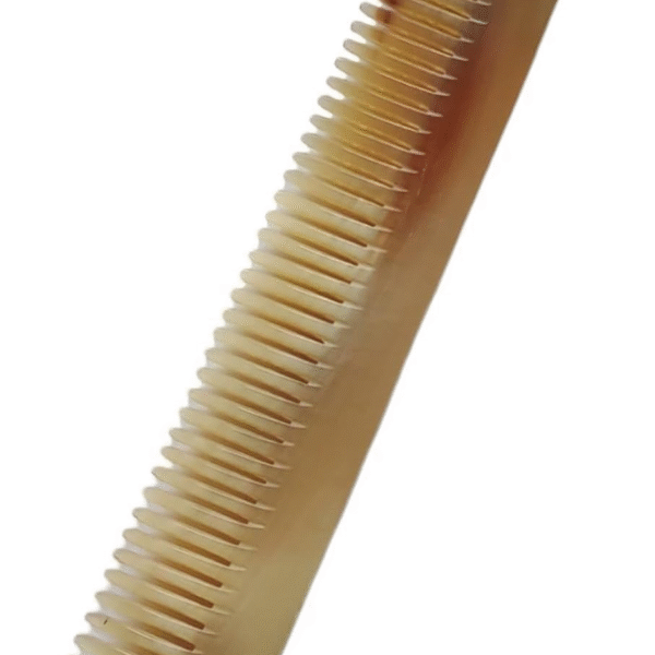 Horn Comb Hair Detangling Comb, Wide Teeth for Long Thick Curly Wavy Hair Pocket Friendly Moustache and Bread 9.5x2.1 cm Brown Colour May Vary