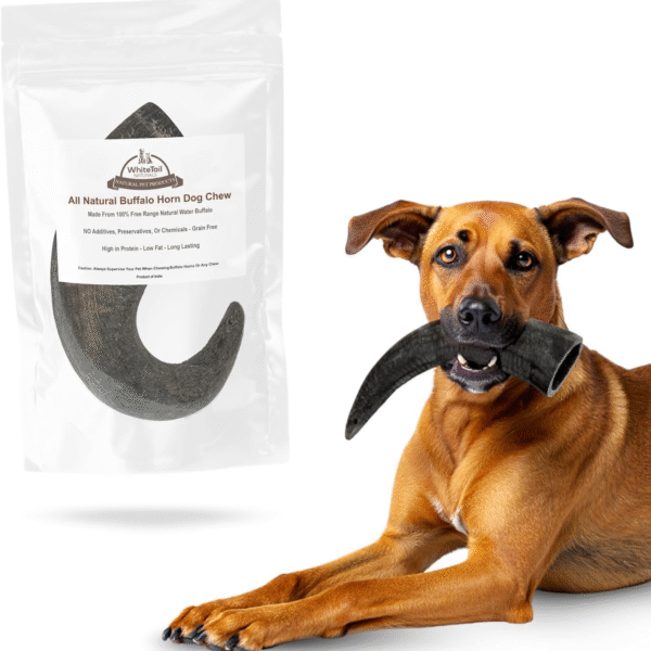 WhiteTail Naturals - XL Water Buffalo Horns for Dogs (Extra Large) All-Natural Dog Bone - Long Lasting Chew Toy for Aggressive Chewers and Teething Puppies