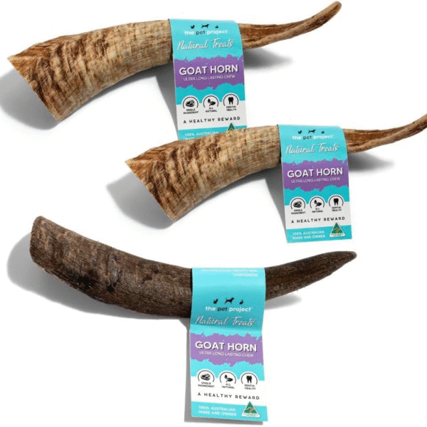 Natural Australian Goat Horn 10-15cm with Marrow - Long Lasting Dog Treats Chew Dental, 3 Pack, Small