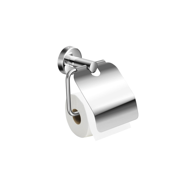 Toilet Paper Holder with Cover Storage Dust-Proof for Bathroom-Stainless Steel