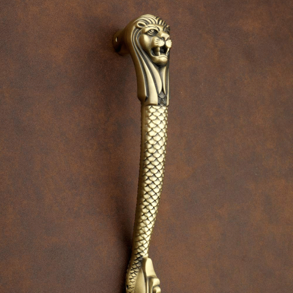 GLOXY ENTERPRISE Aluminum 11.5 Inch Lion Shape Door Handle for Main Door Wooden Door Handle/Pull-Push Door Handle/Main Door Handle for Home and Office Furniture (Antique Finish, Pack of 1)