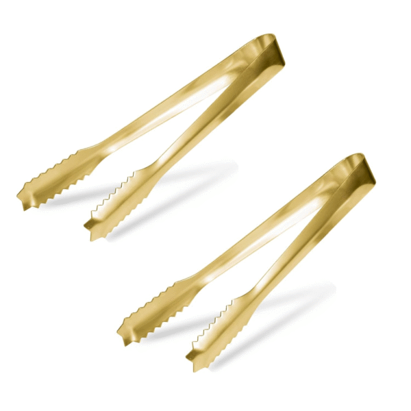 Ice Tongs for Ice Bucket,7 Inch Serving Tongs,Bar Tongs,304 Stainless Steel,-Plated-for Bar Kitchen Restaurant… (2-Pack)