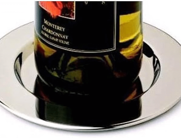 Franmara Pratique 6 1/8" Polished Stainless Steel Wine Coaster 9250, Set of 4
