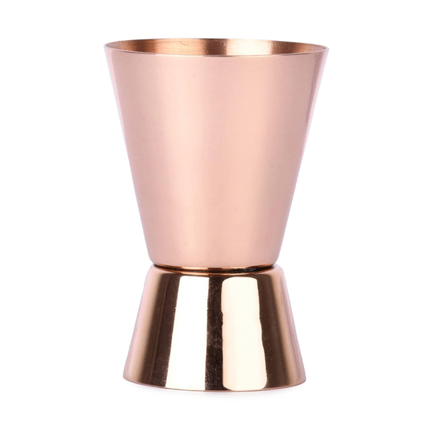 Coper Liquor Peg Cocktail Measuring Glass Jigger Bar Shot Tool - Double Sided - 30 and 60 ml
