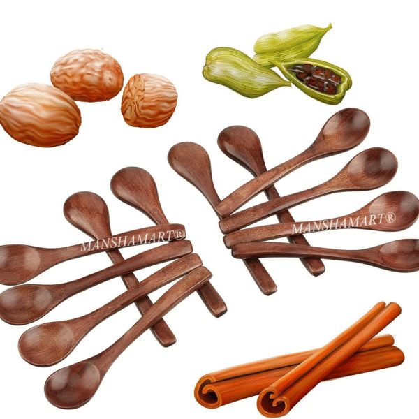 12 Pieces Small Wooden Spoons for Spice Wood Teaspoon Serving Spoon for Salt Coffee Tea Honey Dessert Mixing for Daily Use Wooden Masala Spoon for Small Containers (4 Inch)