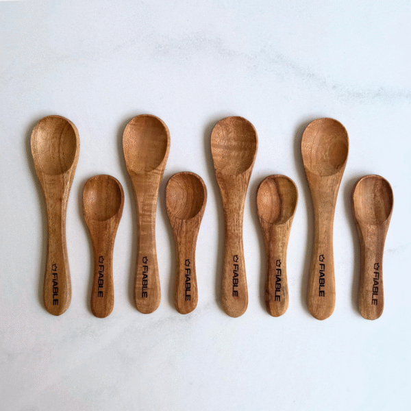 Neem Wood Masala Spoons | Multipurpose Set of 4 Medium and 4 Small Spoons | No Polish, Naturally Antimicrobial-MasalaSpoon Set of 8