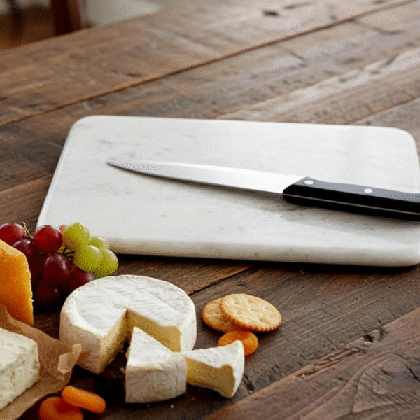 KLEO Marble Chopping Board Cutting Board Cheese Platter - Can Be Used As Cheese Salami Cold Meat Platter, White