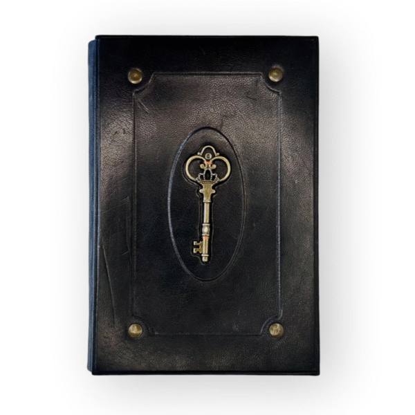 Vintage Hardbound Leather Journal - Ruled 100% Cotton Vintage Handmade Paper, Hardbound, 6x9 inches (Black)