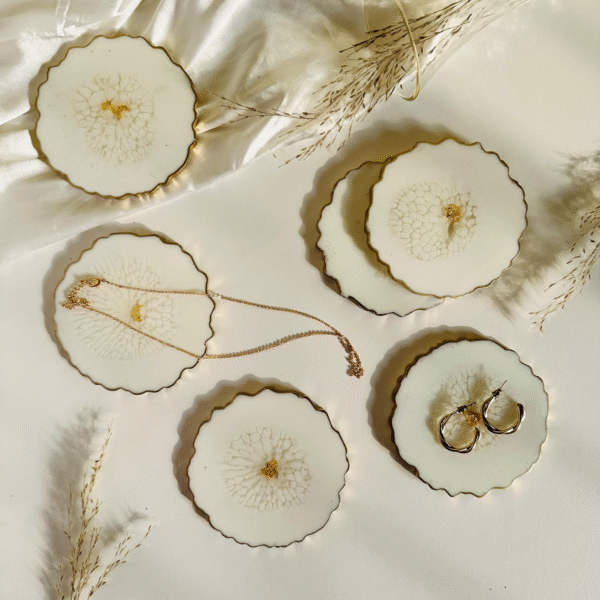 Handcrafted Premium Resin Coasters - Elegant White Modern Design for Bars, Kitchens, Homes, and Dining Tables | 3.5 × 3.5 inches Set of 6