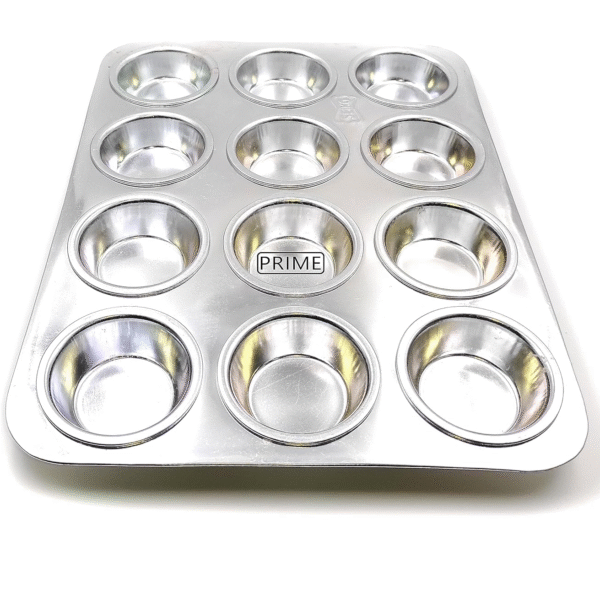 Prime Bakers and Moulders Aluminium Muffin Mold Non Stick 12 Cup Cake Baking Tray for Oven