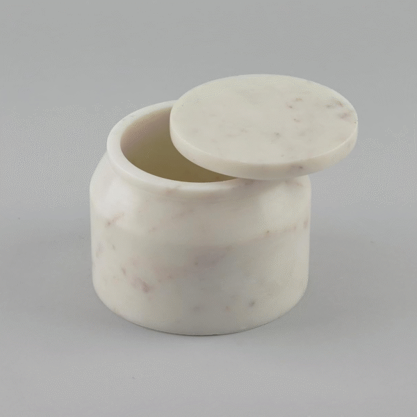 Marble Jar/Barni/Round Box/Storage Container for Kitchen, Centre Table Decor and Gifting