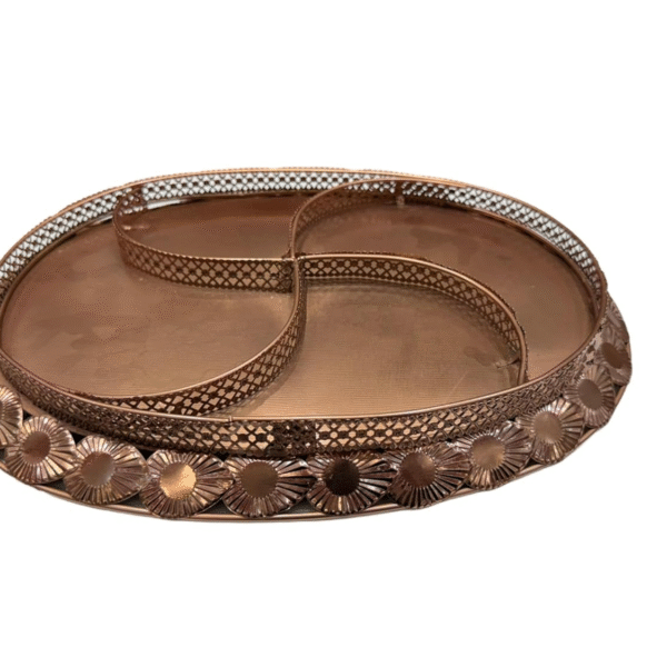 Pure Copper Serving Tray for Dry Fruits, Snacks & Sweets, Handcrafted Decorative Plate for Dining Table, Kitchen & Festive Gifting, Elegant Copper Serveware