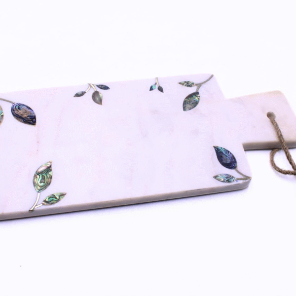 VR SOURCING Rectangle Marble Cutting Board Abalone Shell Inlay Chopping Board for Kitchen Use