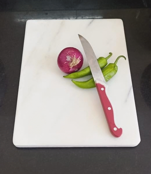 Handicrafts White Marble Chopping Board Cutting Board Cheese Platter Super White 12 x9 Inch with Polish
