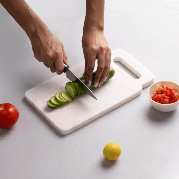 HANDICRAFT BAZAAR Marble Chopping Board for Kitchen | Durable Rectangular Chopping Board (12 Inches)