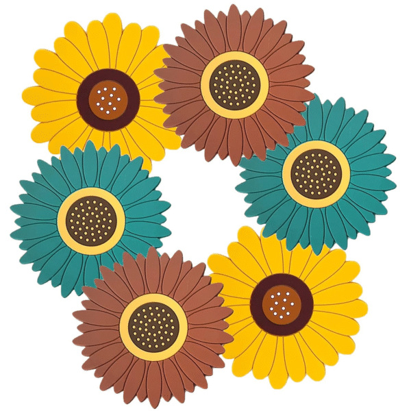 Silicone Trivet Mat Set of 6 - Trivets for Pots & Hot Dish - Trivet Mat for Hot Pots Cup Mats Coasters - Kitchen Decor Mats (Set of 6, Big, Multi)